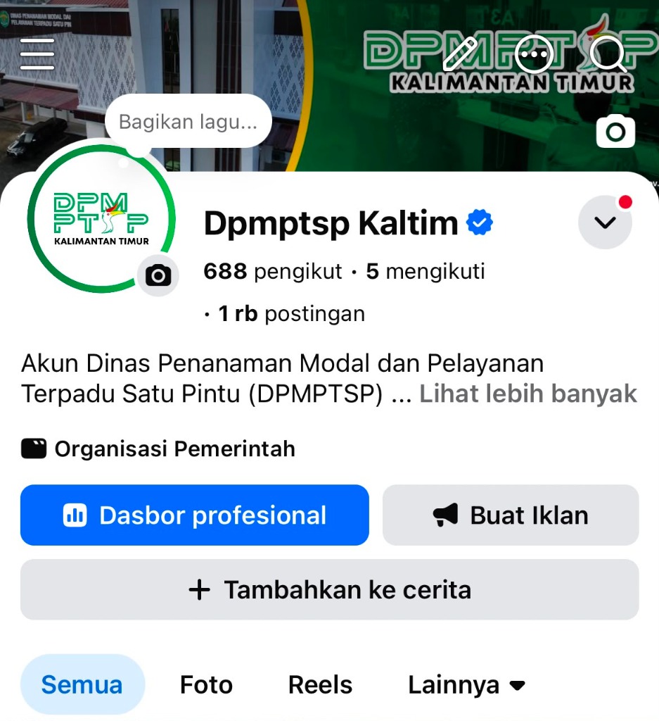 Facebook DPMPTSP Kaltim
